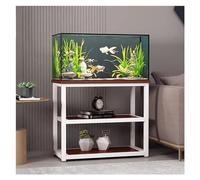 mueble acuario mesa acuario 5 10 20 Galones Soporte Para Pecera Soporte Para Pecera De Reproductores Blanco Negro Pesado 2 Capas Reptile Tank Mesa Para El Hogar Oficina Sala De Estar, 70cm De Altura (