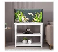 mueble acuario mesa acuario 5 10 20 Galones Soporte Para Pecera Soporte Para Pecera De Reproductores Blanco Negro Pesado 2 Capas Reptile Tank Mesa Para El Hogar Oficina Sala De Estar, 70cm De Altura (