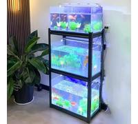 Mueble Acuario Soporte de Exhibición Ajustable para Tortugas para 3 Peceras, Estantes para Terrarios con Estructura de Acero para Granjas, Soporte Decorativo para Tanque de Insectos(40x30 cm (15.7 x 1
