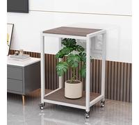 Mueble Acuario Soporte Rodante para Tanque de Tortugas para Exhibir Plantas en Macetas, Estantes para Tanques de Cría con Vetas de Madera para Rincones del Hogar, Estante Resistente(Gray Oak,80x40 cm