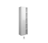 Mueble alto burgbad Badu, con 1 puerta, con 1 estante, altura 176cm, versión izquierda, HSZC050LF3967C0037G0198, Color: Grafito mate suave / Grafito mate suave, tira de asa de color dorado G0198