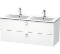 Mueble alto de pared Duravit Brioso 129,0 x 47,9 cm, con 2 cajones, incl. hueco para sifón y delantal, para lavabo ME by Starck 233613, BR410501018, Color: Decoración blanco mate, mango cromado