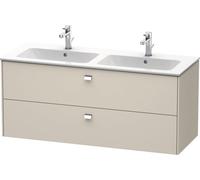 Mueble alto de pared Duravit Brioso 129,0 x 47,9 cm, con 2 cajones, incl. hueco para sifón y delantal, para lavabo ME by Starck 233613, BR410501091, Color: Decoración topo mate, mango cromado