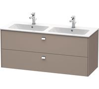 Mueble alto de pared Duravit Brioso 129,0 x 47,9 cm, con 2 cajones, incl. hueco para sifón y delantal, para lavabo ME by Starck 233613, BR410501043, Color: Diseño basalto mate, mango cromado