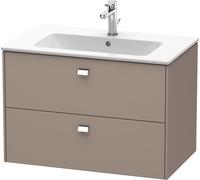 Mueble alto de pared Duravit Brioso 82,0 x 47,9 cm, con 2 cajones, incl. hueco para sifón y delantal, para lavabo ME by Starck 233683, BR410201043, Color: Diseño basalto mate, mango cromado
