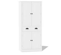 Mueble alto para despensa, módulo buffet, organizador de cocina, estación de cocina, doble puerta, estante de puerta lateral, cajón grande, estantes ajustables, compartimentos interiores, sistema