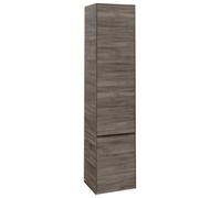 Mueble alto Subway 3.0 de Villeroy & Boch, 2 puertas, bisagra izquierda, 400x1710x362mm, C58601RK, Color: Frontal/carcasa: Roble piedra, mango: Negro volcán