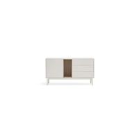 Mueble aparador para comedor modelo corvo 1 puerta 3 cajones acabado crema, 136.8x40x76 cm