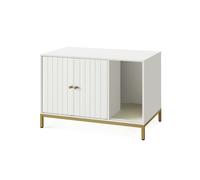 Mueble Arenero 80 x 50 x 55 cm Blanco y Dorado