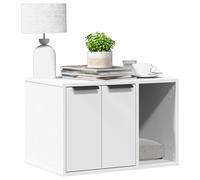 vidaXL Mueble arenero para Gatos Madera ingeniería Blanco 60x40x40 cm, Mueble de arenero para Gatos, Muebles para Caja de Arena, Armario para arenero para Gatos