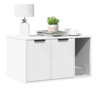 Mueble arenero para gatos madera ingeniería blanco 80x50x45 cm