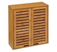 Mueble auxiliar 2 puertas sicela marrón, fabricado en bambú, moderno y práctico, para cualquier estancia, 52x59x20cm