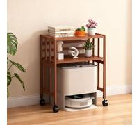 Mueble Auxiliar con Ruedas para Almacenar Robot Aspirador, Mesita de Noche con Estantes Ajustables para Salón y Dormitorio(55 * 77cm/21.7 * 30.3in)