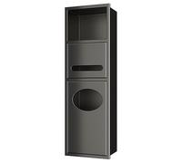 Mueble Auxiliar de baño metálico Impermeable - Mueble Auxiliar for Inodoro Que Ahorra Espacio con Caja de pañuelos Oculta y Papelera | Diseño empotrable en la Pared(200x630x135mm)