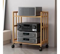 Mueble AV Moderno con Ruedas, Soporte y Base, Ideal para salón, Videojuegos y grabación, Estante de Esquina, 77x70x38 cm (30,3x27,6x15 Pulgadas).