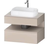 Mueble bajo consola Collection One de Duravit, 1 extraíble, 1 cajón, recorte central, 800x550x600mm, nicho topo mate, QA4730091910000, Color: Topo mate