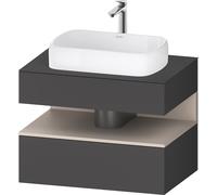 Mueble bajo consola Collection One de Duravit, 1 extraíble, 1 cajón, recorte central, 800x550x600mm, nicho topo mate, QA4730091490000, Color: Grafito mate