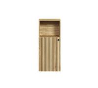 trendteam smart living - PureBliss - Cómoda - Roble - Armario de baño en Moderno Aspecto Acanalado - 40 x 95 x 31 cm - Mango de Metal Negro - 1 Compartimentos Abiertos y 2 Cerrados