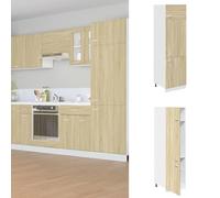 Mueble bajo de Cocina, Mueble bajo de Cocina de Madera con Puertas, de para Vajilla, Ollas y Electrodomésticos (60 x 57 x 207 cm 1x frigorífico 60 cm)