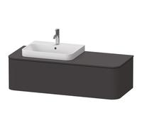 Mueble bajo de lavabo con consola Duravit Happy D.2 Plus, suspendido, 1300x550 mm, 1 extraíble, para lavabos sobre encimera posición izquierda, HP4942L8080, Color: supermercado de grafito