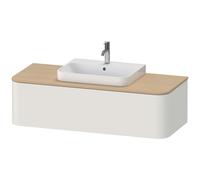 Mueble bajo de lavabo con consola Duravit Happy D.2 Plus, suspendido, 1300x550 mm, 1 extraíble, para lavabos sobre encimera, posición central, HP4942M3939, Color: Nórdico Seda blanca laca mate