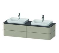 Mueble bajo de lavabo con consola Duravit Happy D.2 Plus, suspendido, 1600x550 mm, 4 cajones, para 2 lavabos con mueble, HP4964B6060, Color: Seda topo laca mate