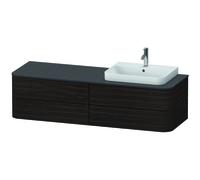 Mueble bajo de lavabo con consola Duravit Happy D.2 Plus suspendido, 1600x550 mm, 4 cajones, para lavabo con mueble posición derecha, HP4963R6969, Color: Nogal cepillado Chapa de madera auténtica