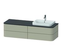 Mueble bajo de lavabo con consola Duravit Happy D.2 Plus suspendido, 1600x550 mm, 4 cajones, para lavabo con mueble posición derecha, HP4963R6060, Color: Seda topo laca mate