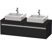 Mueble bajo de lavabo consola Ketho de Duravit, suspendido, 1400x426x550 mm, 2 extraíbles, para 2 lavabos sobre encimera, por ambos lados, KT6697B1616, Color: Decoración roble negro