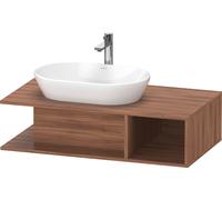 Mueble bajo de lavabo de consola Duravit D-Neo, suspendido, 1000x260x550mm, 1 compartimento abierto en el lado derecho, DE492907979, Color: Nogal natural decorado