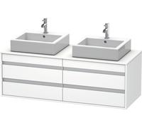Mueble bajo de lavabo de consola Duravit Ketho, suspendido, 1400x496x550 mm, 4 cajones, para 2 lavabos sobre encimera, por ambos lados, KT6657B1818, Color: Blanco Mate Decoración