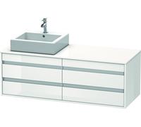 Mueble bajo de lavabo de consola Duravit Ketho, suspendido, 1400x496x550 mm, 4 cajones, para 2 lavabos sobre encimera, por ambos lados, KT6657B2222, Color: Decoración blanca de alto brillo