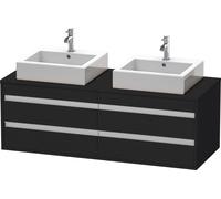 Mueble bajo de lavabo de consola Duravit Ketho, suspendido, 1400x496x550 mm, 4 cajones, para 2 lavabos sobre encimera, por ambos lados, KT6657B1616, Color: Decoración roble negro