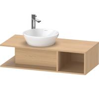 Mueble bajo de lavabo Duravit D-Neo consola, suspendido, compacto, 1000x260x480mm, 1 compartimento abierto en el lado derecho, DE491903030, Color: Decoración roble natural