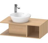 Mueble bajo de lavabo Duravit D-Neo consola, suspendido, compacto, 800x260x480mm, 1 compartimento abierto en el lado derecho, DE491803030, Color: Decoración roble natural