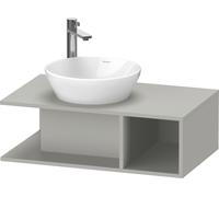 Mueble bajo de lavabo Duravit D-Neo consola, suspendido, compacto, 800x260x480mm, 1 compartimento abierto en el lado derecho, DE491800707, Color: DecoraciÃ³n gris hormigÃ³n mate