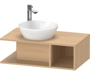 Mueble bajo de lavabo Duravit D-Neo consola, suspendido, compacto, 800x260x480mm, 1 compartimento abierto en el lado derecho, DE491803030, Color: Decoración roble natural