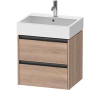 Mueble bajo de lavabo Duravit Ketho.2, colgado en la pared, 2 cajones, 584 x 549 x 460 mm, para Vero Air 235060, K25275055550000, Color: Decoración marmolada de roble