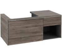Mueble bajo de lavabo Subway 3.0 de Villeroy & Boch, 2 extraíbles, lavabo a la izquierda, elemento de repisa abajo a la derecha, 1001x422,5x516mm, C57200RK, Color: Frente/carcasa: roble piedra, mango: