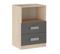 Mueble bajo donald 2 cajones 1 hueco puccini/grafito 73x47,5x39,6 cm