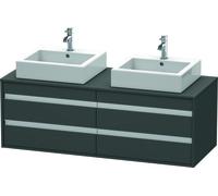 Mueble bajo encimera Duravit Ketho 6657, 4 cajones, 1400mm, para 2 lavabos de sobremesa, a ambos lados, KT6657B4949, Color: Grafito Mate Decoración