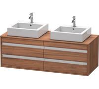 Mueble bajo encimera Duravit Ketho 6657, 4 cajones, 1400mm, para 2 lavabos de sobremesa, a ambos lados, KT6657B7979, Color: Nogal natural decorado