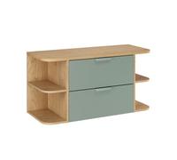 Mueble bajo lavabo 100cm nichos redondeados encimera de lavabo oria verde mate