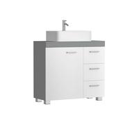 Mueble Bajo Lavabo 30 x 70 x 64 cm Blanco Nube y Gris Paloma