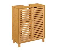 Mueble bajo lavabo armario auxiliar baño sicela 2 puertas 1 estante puertas magnéticas color marrón 60 cm 28 cm
