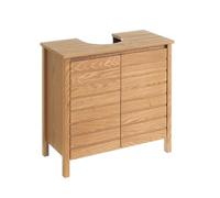 Mueble bajo Lavabo Chapado con Madera de Fresno Natural de 60x30x60 cm