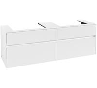 Mueble bajo lavabo Collaro de Villeroy & Boch, para 2 lavabos, 1600x548x500mm, C02400MS, Color: Frontal/carcasa: blanco mate, mango: blanco mate