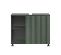 Mueble bajo lavabo con ruedas 1 puerta y 2 nichos l80 cm - purebliss