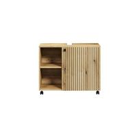 trendteam smart living - Mueble bajo Lavabo con Ruedas - Baño - PureBliss - Dimensiones de Montaje (Ancho x Alto x Profundidad) 80 x 64 x 42 cm - Color Roble Evoke con Ranuras Negras - 233730142