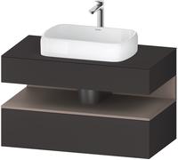 Mueble bajo lavabo consola Collection One de Duravit, 1 extraíble, 1 cajón, recorte central, 1000x550x600mm, nicho basalto mate, QA4731043800000, Color: supermercado de grafito